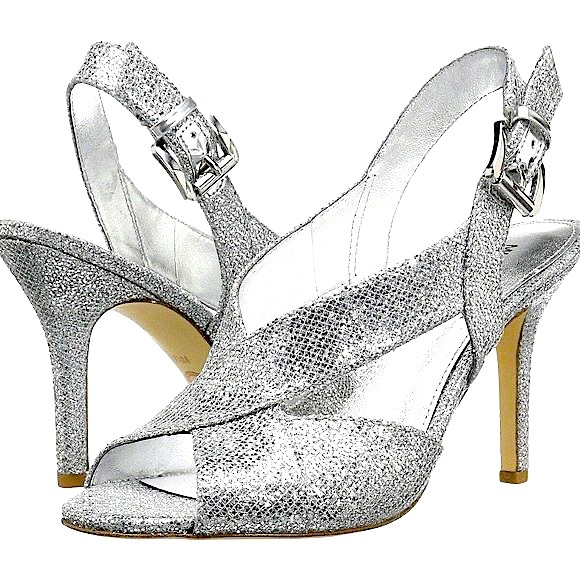 Michael Kors Silver Becky Open Toe women sandals heels - Picture 3 of 3